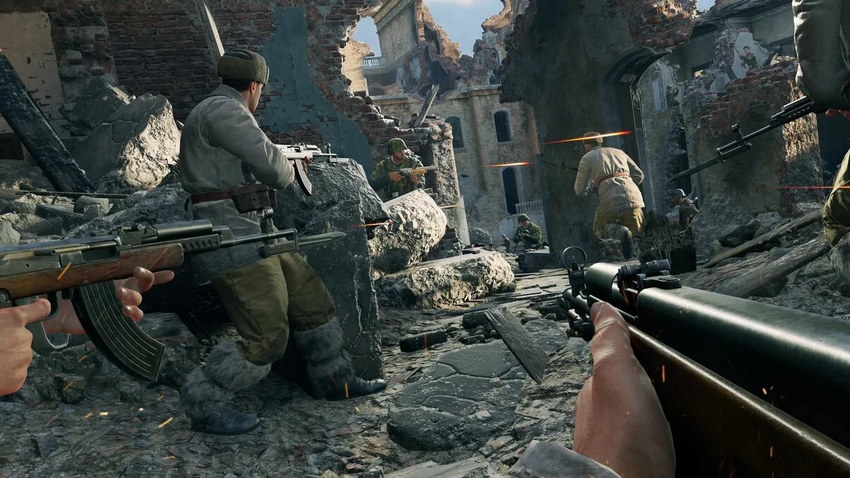 Enlisted ESP overlay showing enemy squad positions on a war-torn map