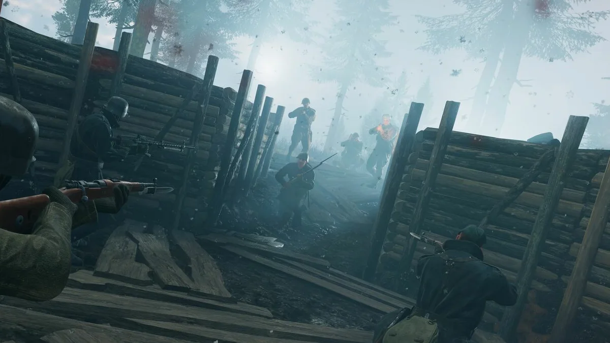 Enlisted battle pass reward track with soldier skins and weapons
